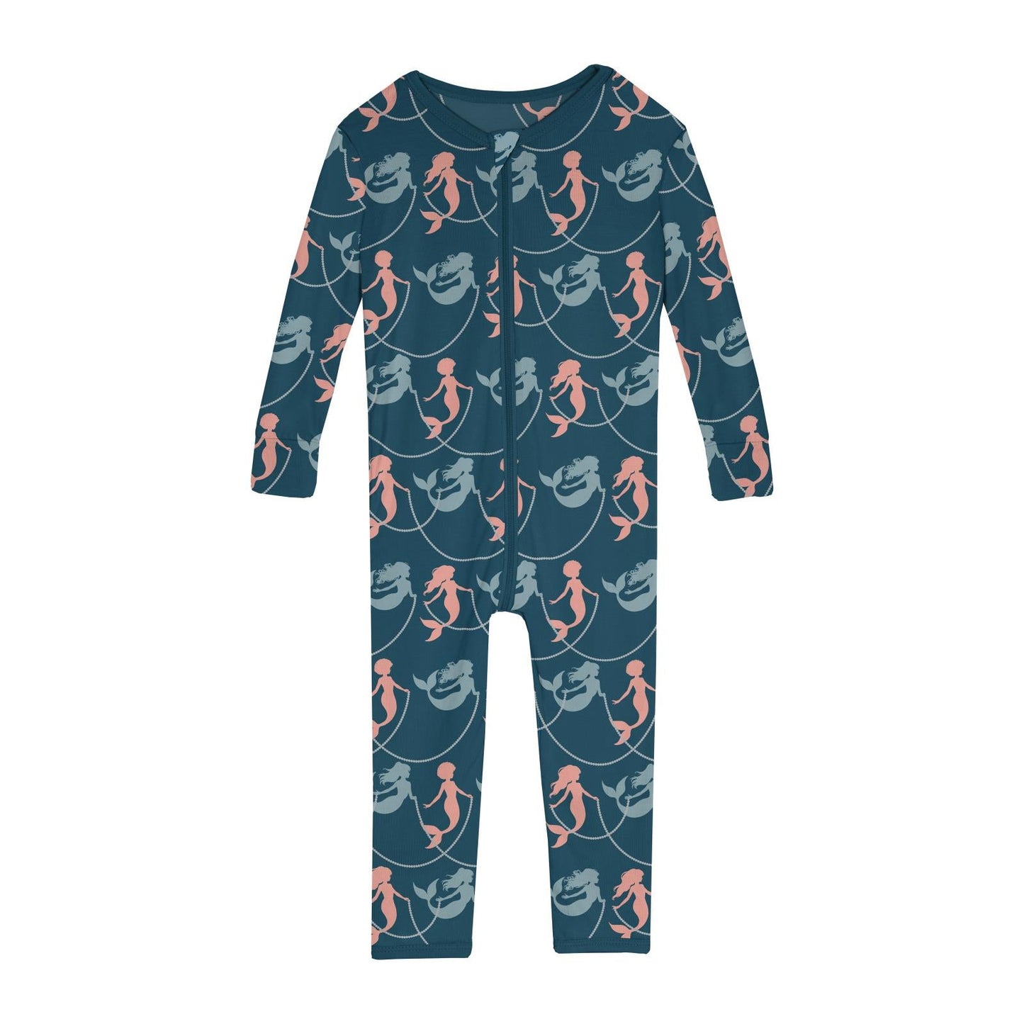 Print Convertible Sleeper with Zipper in Peacock Mermaids & Pearls
