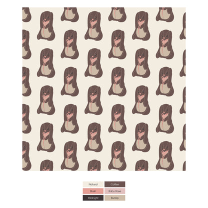 Print Convertible Sleeper with Zipper in Natural Velveteen Rabbit