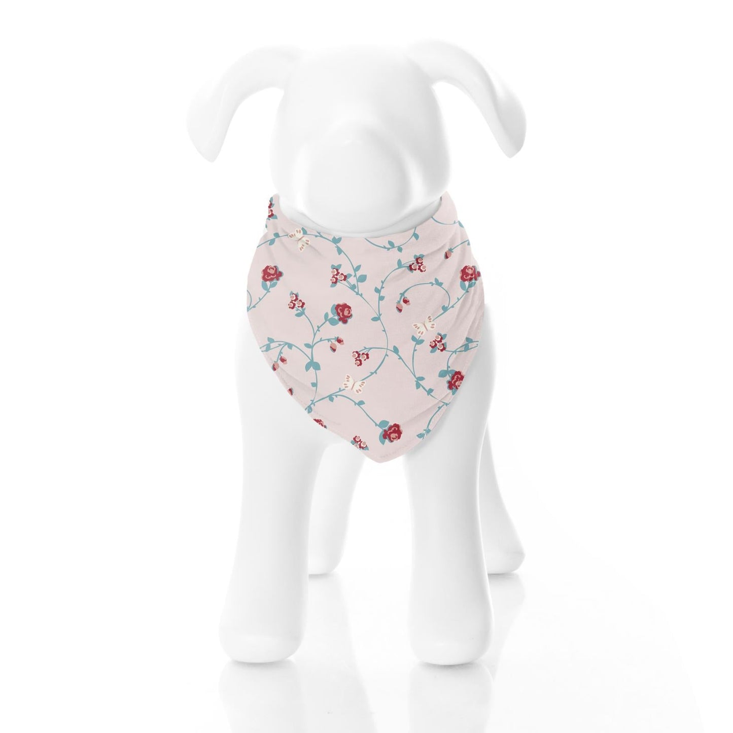 Print Dog Bandana in Macaroon Floral Vines
