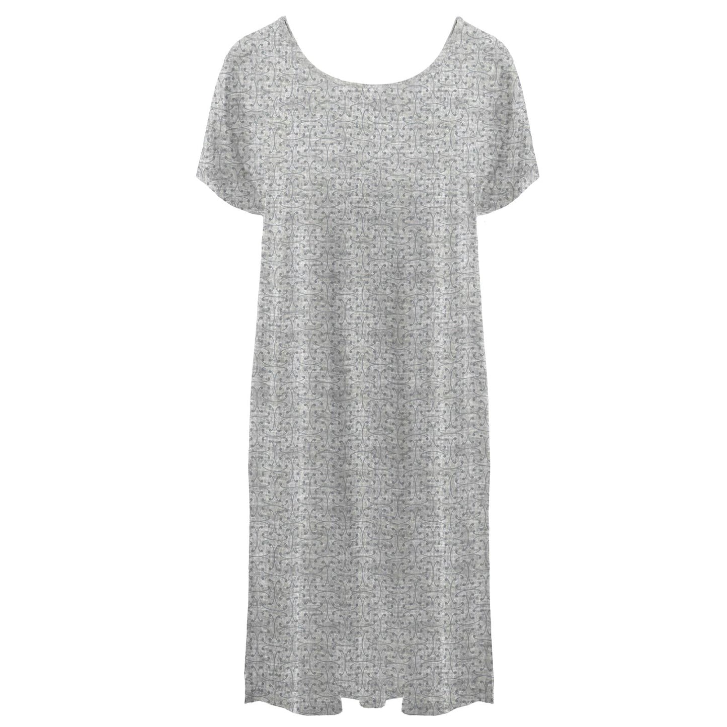 Women's Print Hospital Gown in Road Trip Lattice