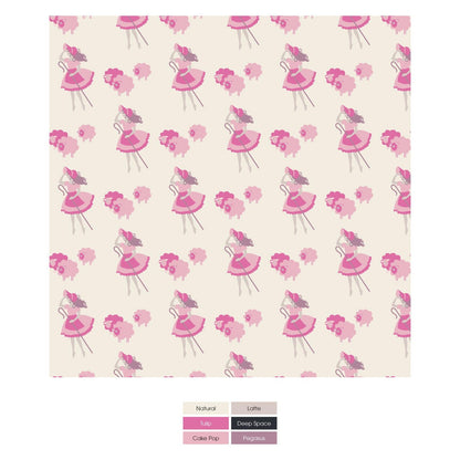 Print Coverall with 2 Way Zipper in Natural Little Bo Peep