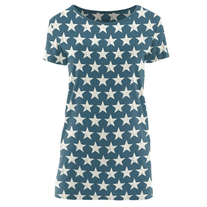 Women's Print Short Sleeve Relaxed Tee in Vintage Stars