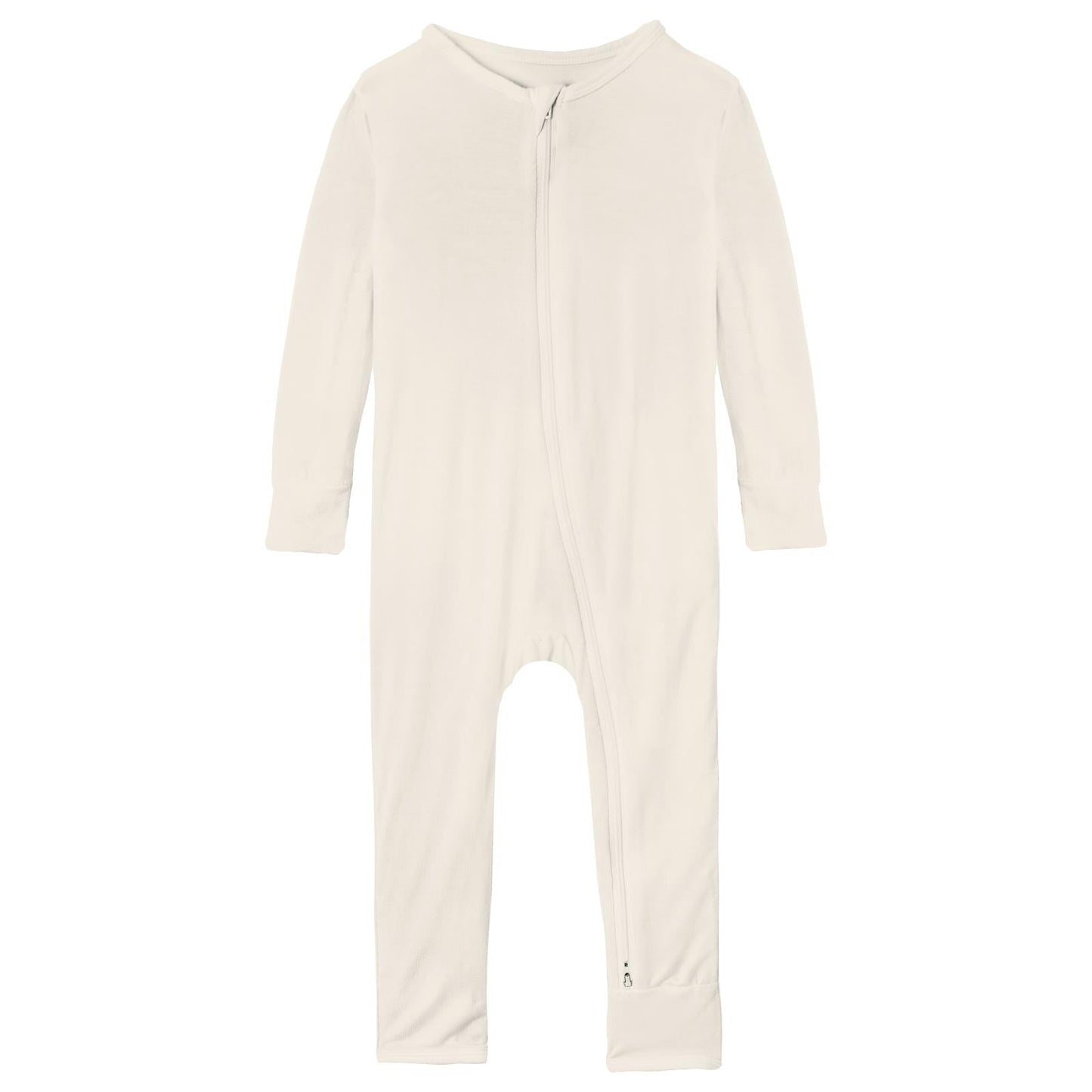 Coverall with 2 Way Zipper in Natural