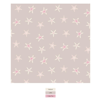Print Bib Set of 3 in Fresh Air Beach Day, Latte Starfish & Shrinking Violet Flip Flops and Flowers