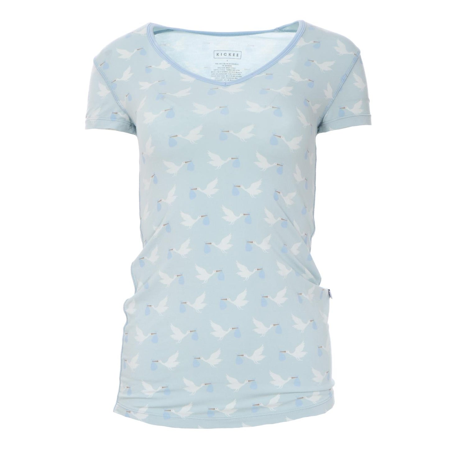 Print Short Sleeve One Tee in Spring Sky Stork