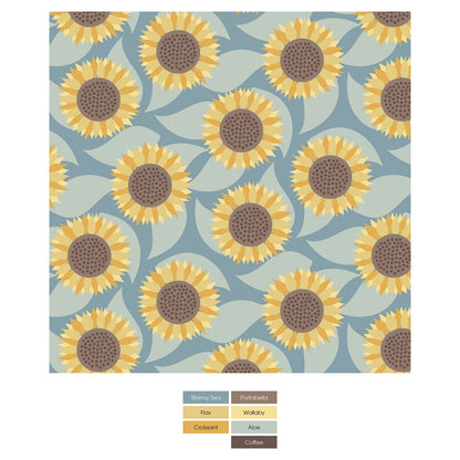 Print Coverall with 2 Way Zipper in Stormy Sea Sunflower