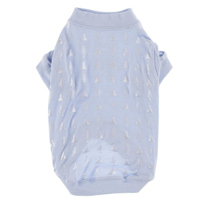 Print Dog Jammies in Frost Silver Trees