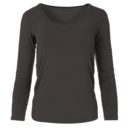 Long Sleeve Scoop Neck Tee in Midnight