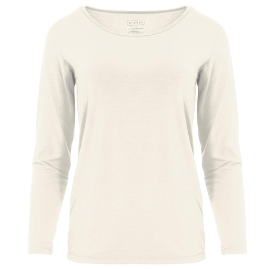 Women's Long Sleeve Relaxed Tee in Natural