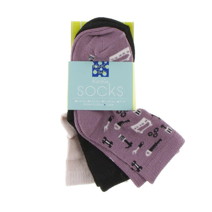 Socks (Set of 3) in Macaroon, Midnight & Pegasus Construction