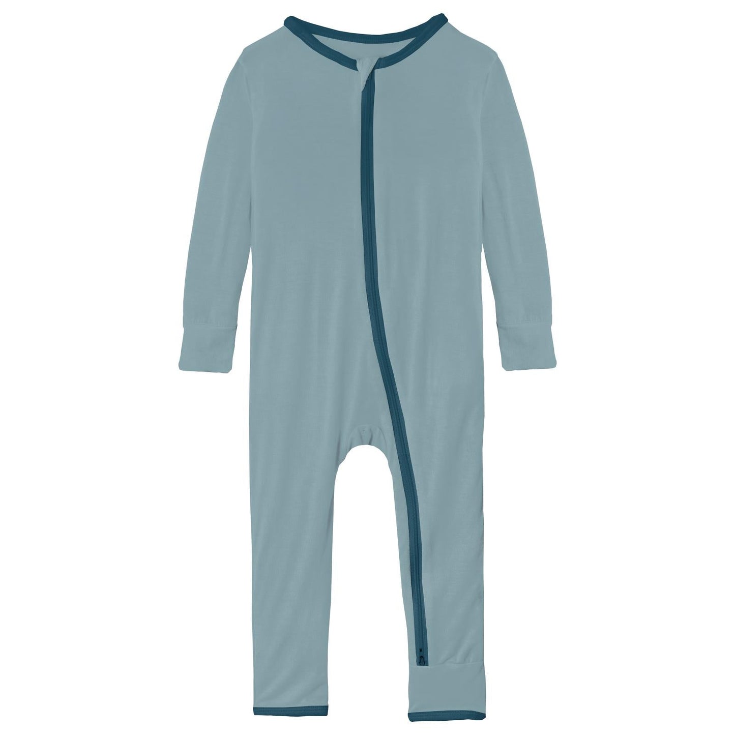 Coverall with 2 Way Zipper in Stormy Sea with Peacock