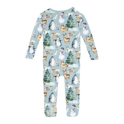 Print Convertible Coverall in Spring Sky Winter Woodland