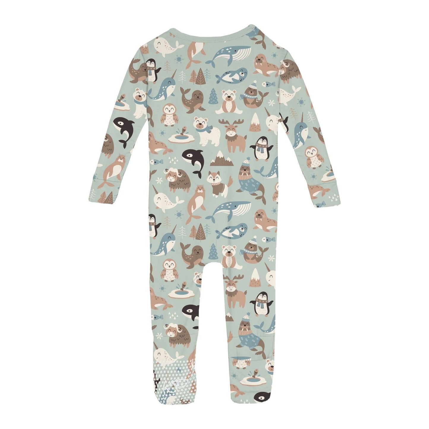 Print Convertible Coverall in Aloe Arctic Animals