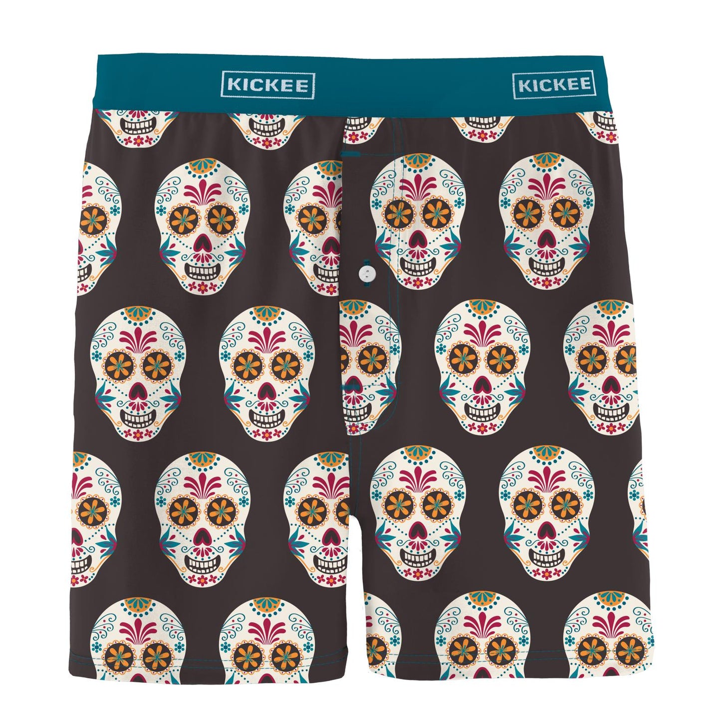 Men's Print Boxer Short in Midnight Dia de los Muertos