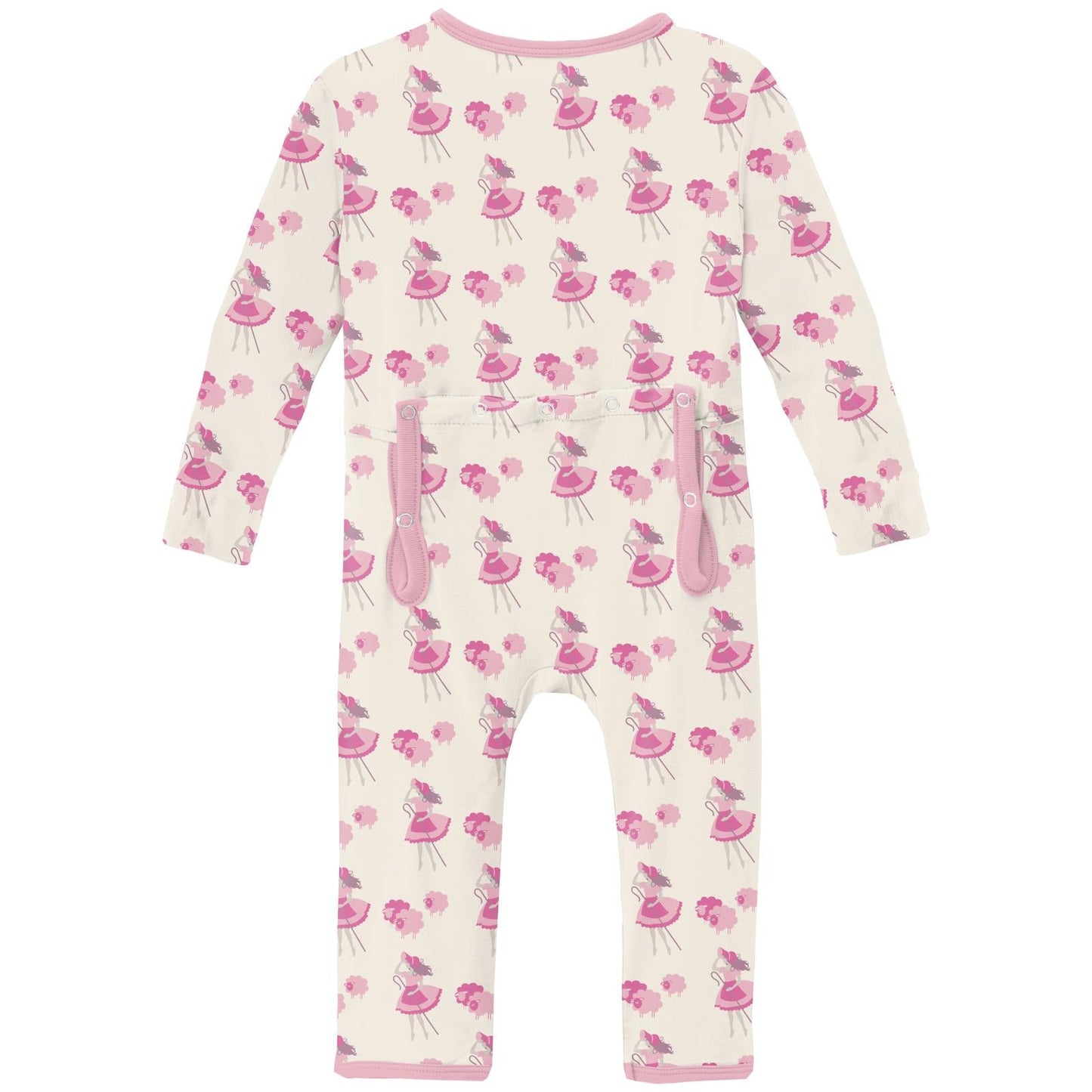 Print Coverall with 2 Way Zipper in Natural Little Bo Peep