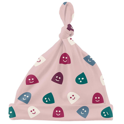 Print Knot Hat in Baby Rose Happy Gumdrops