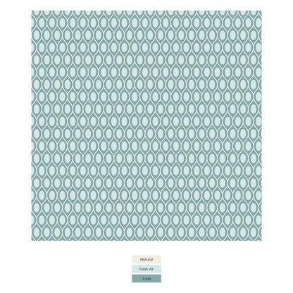 Print Coverall with 2 Way Zipper in Jade Wavy Lattice