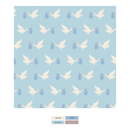 Print Short Sleeve One Tee in Spring Sky Stork