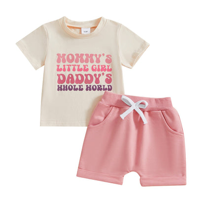 Boy Letter Print Short-sleeve Suit