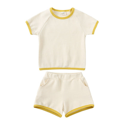 Summer Soft Short Sleeve Shorts Suit
