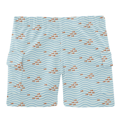 Print Cargo Shorts in Fresh Air Little Fishy