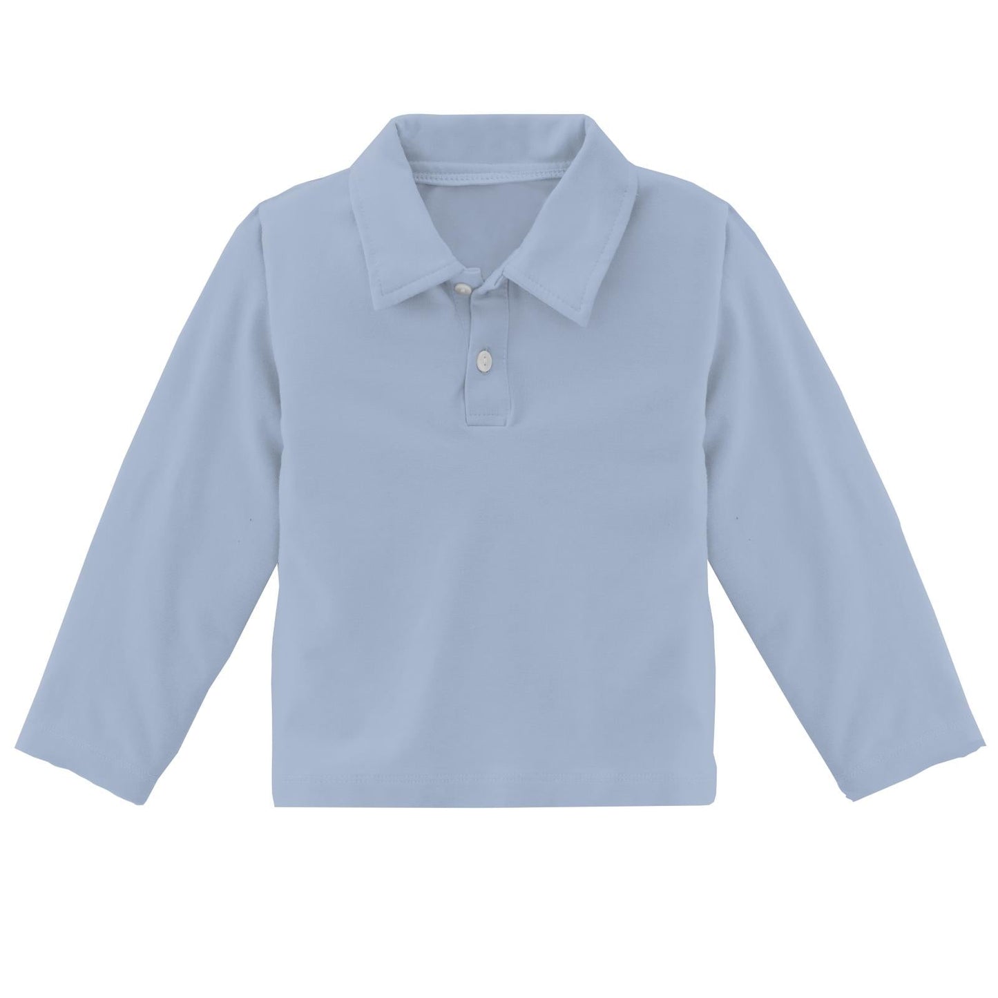 Long Sleeve Polo in Pond