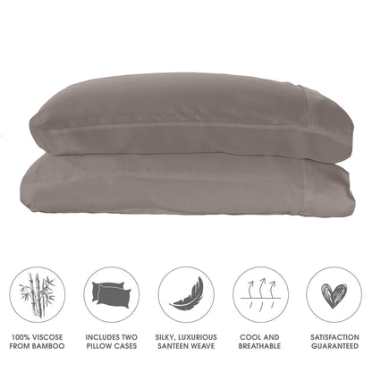 Woven Pillowcase Set in Stone