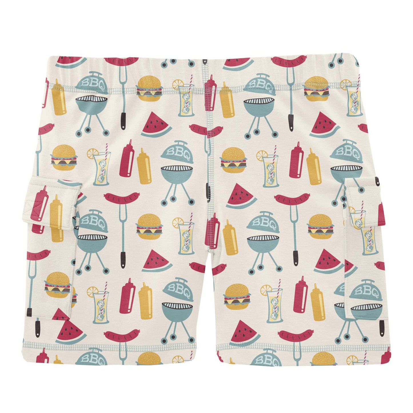 Print Cargo Shorts in Natural BBQ