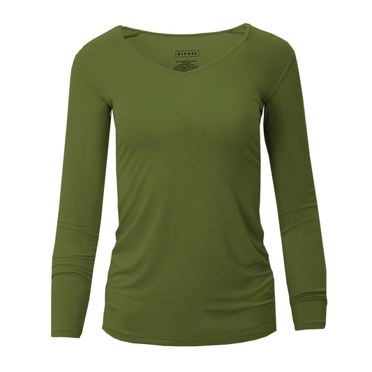 Long Sleeve One Tee in Moss