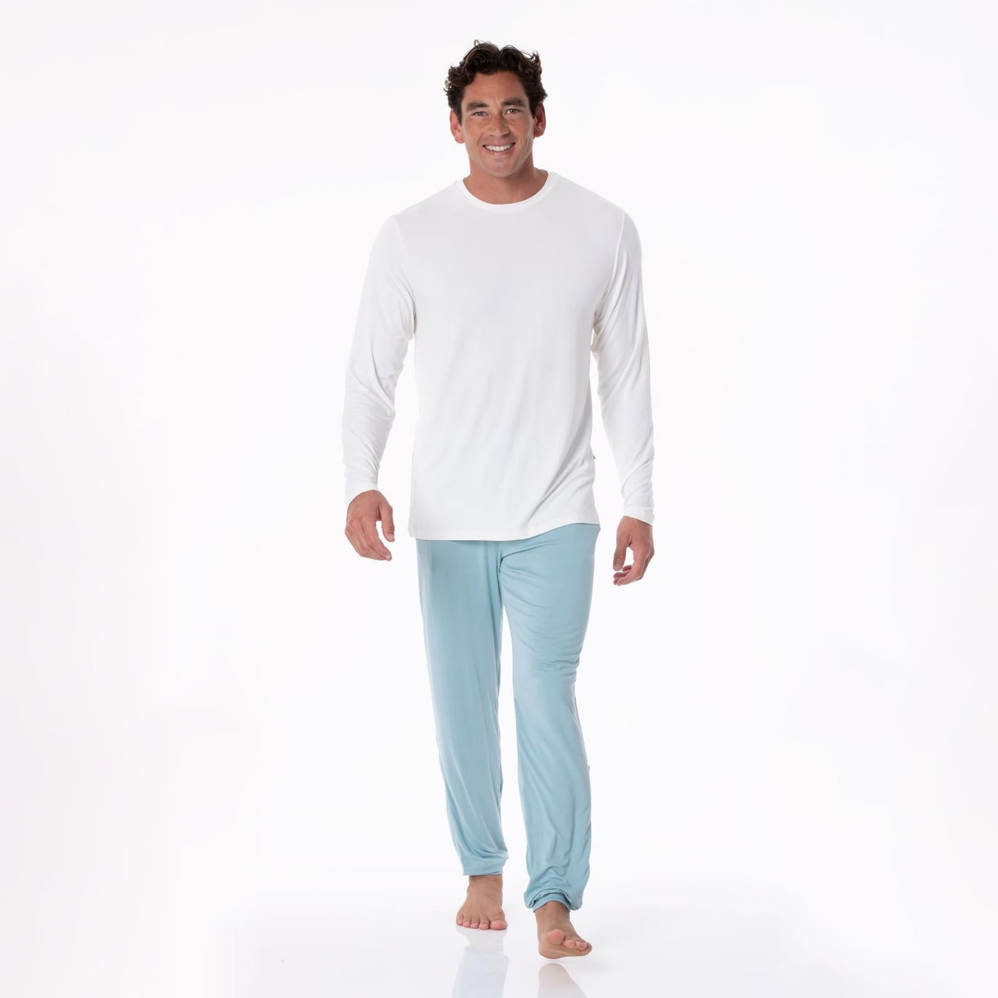 Men's Long Sleeve Crew Neck Tee in Natural