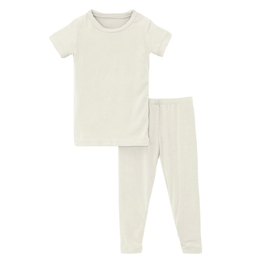 Short Sleeve Pajama Set in Natural