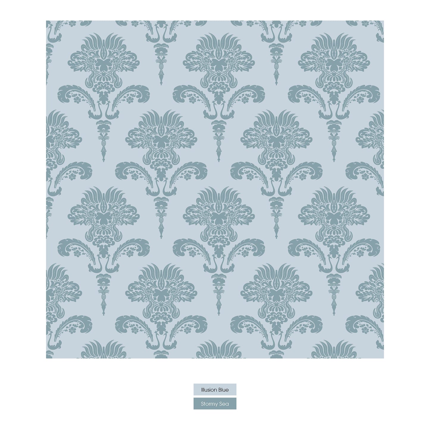Print Convertible Sleeper with Zipper in Illusion Blue Damask