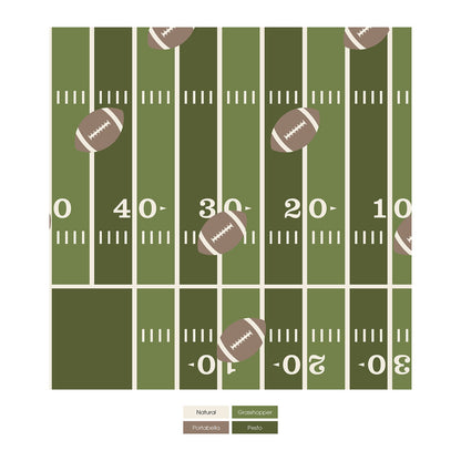 Applique Coverall with 2 Way Zipper in Pesto Football