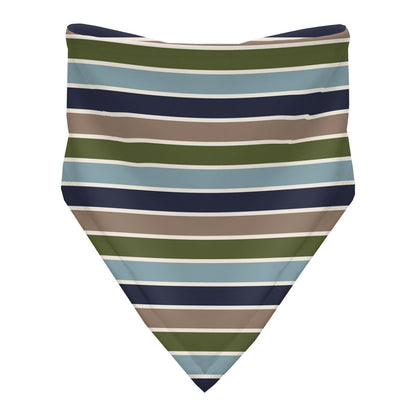 Print Bandana Bib in Fall Vibes Stripe