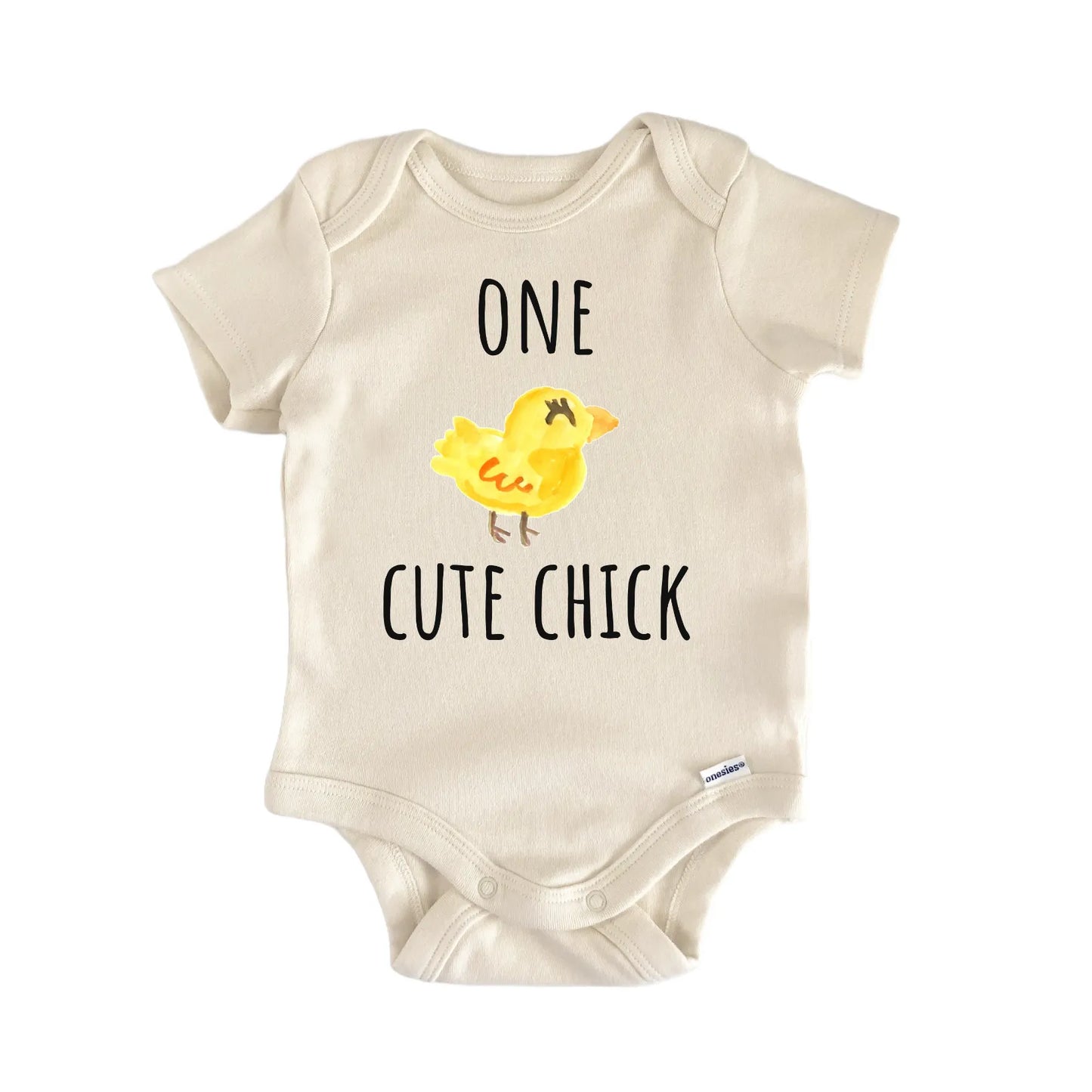 One Cute Chick Chicken Farm Animal Newborn Gift Baby Bodysuit