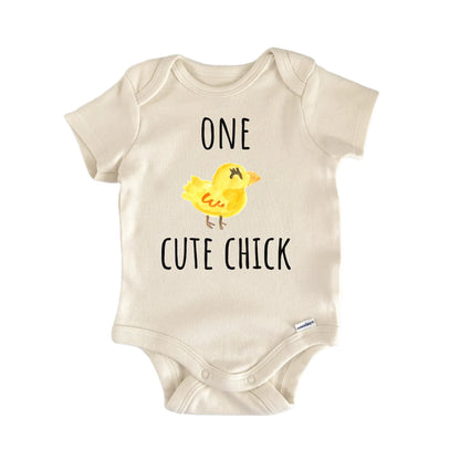 One Cute Chick Chicken Farm Animal Newborn Gift Baby Bodysuit