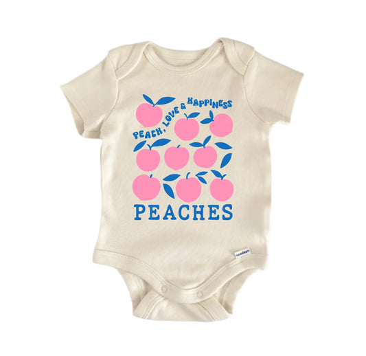 Peaches Fruit Retro Newborn Baby Onesie® Onesie®