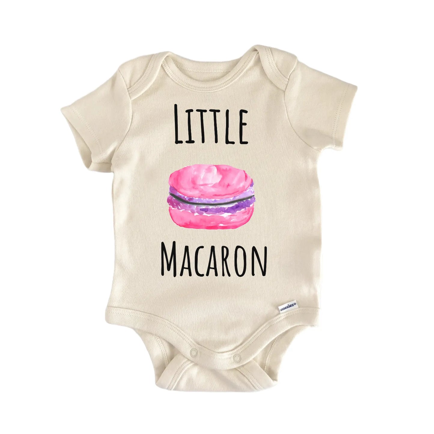 Pink Macaron French Pastry Dessert Baby Gift Baby Bodysuit
