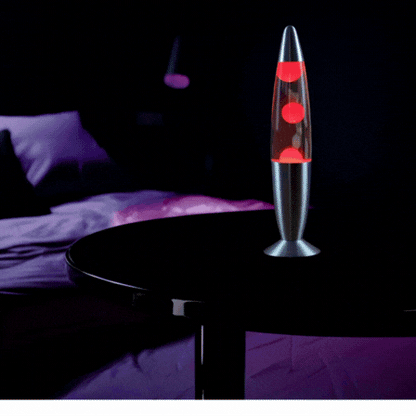 COOL RED Metal Bottom Wax Volcano Lava Lamp