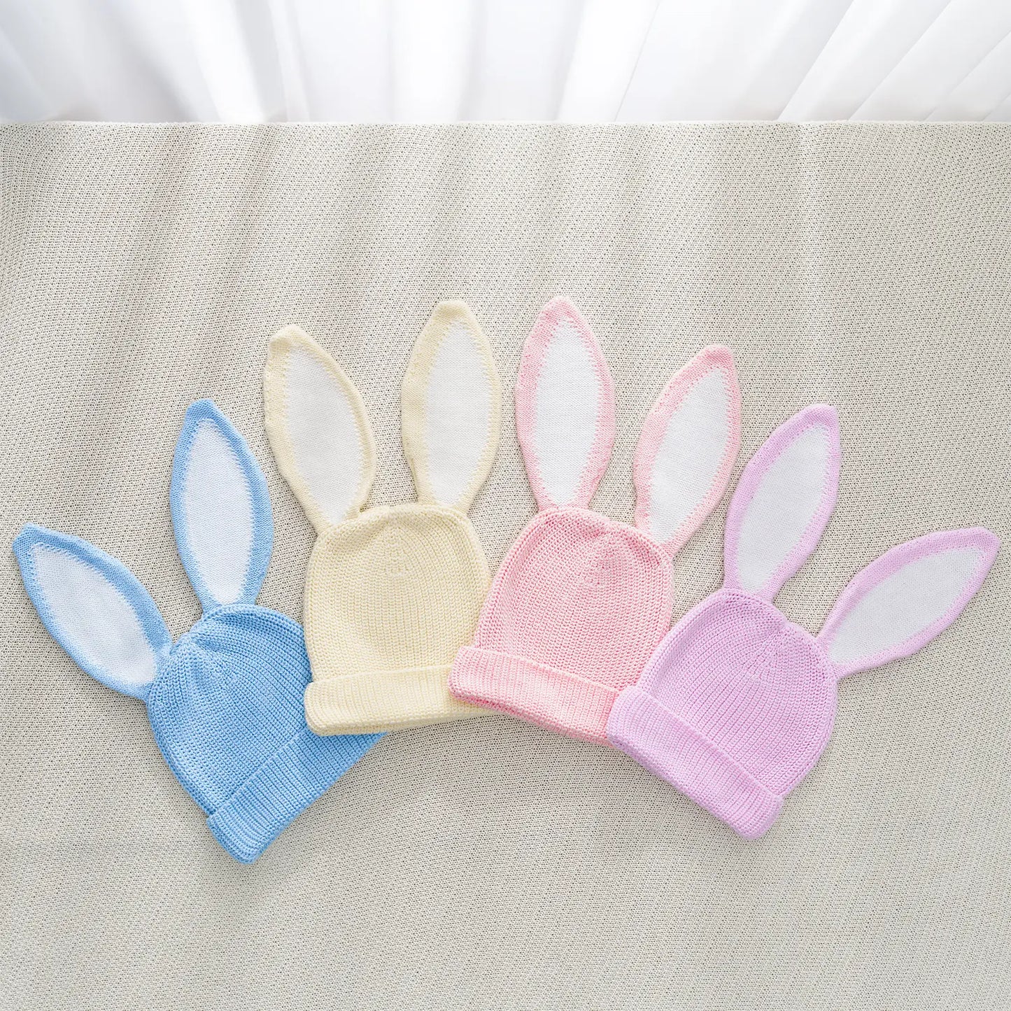 Bunny Ear Knit Beanie in Lilac