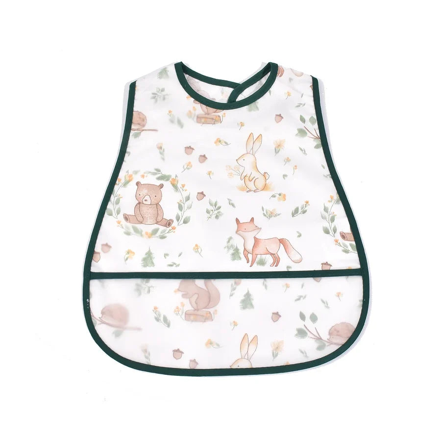 2023New Cartoon Pattern EVA Waterproof Pocket Lunch Feeding Bibs Adjustable Baby Bibs Cute Children Baby Apron Kids Burp Cloths