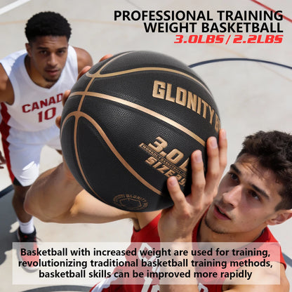 3LBS/2.2LBS Weighted Training Heavy Basketball Size 7/6 In&Outdoor For Improving Handing Dribbling Passing Rebounding Skill Ball