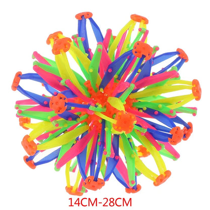 Colorful Retractable Ball Kid Magic Indoor Outdoor Flower Ball Throwing Ball Game Parent-Child Interactive Toy Kid Sensory Toys