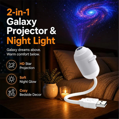 HD 4K Star Galaxy Projector Light 24 In 1 360 Degree Rotatable USB Holographic Night Lamp Eye Friendly Ambient Light For Bedroom