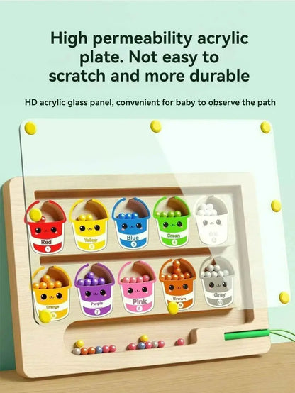 Children's Magnetic Maze Walking Ball Baby Concentration Training, Writing Logic Thinking 3 year Old Early Education Puzzle To
