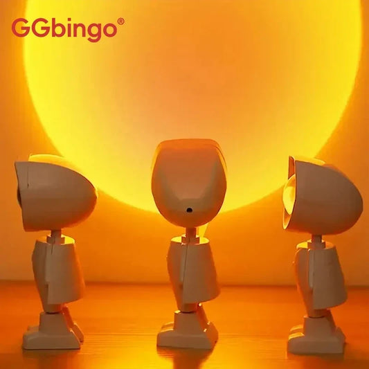LED Astronaut Sunset Light Rainbow Color Projection Night Light USB Charging Touch Control for Bedroom and Game Room Decoration