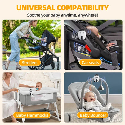 Portable automatic baby rocker, compatible with strollers, hands-free rocking function, with Bluetooth lullabies