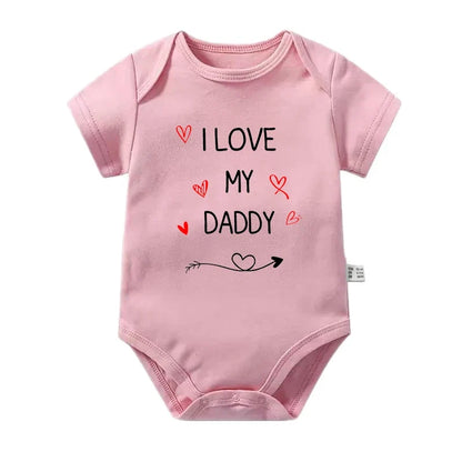 I Love My Daddy Toddler Boys Girls Summer Short Sleeve Bodysuit Gender Neutral Baby Romper Infant Clothes Father's Day Best Gift
