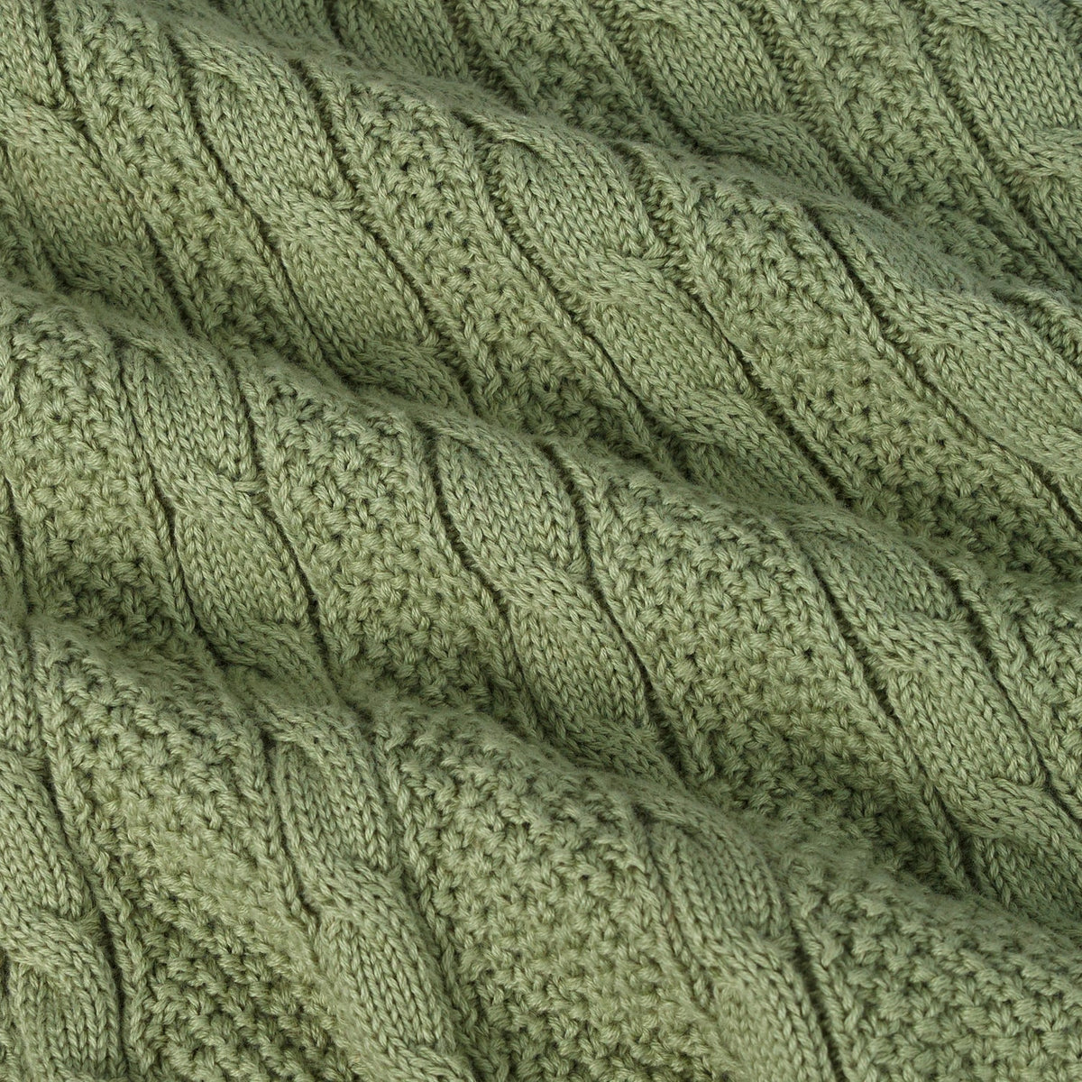 Cable Knit Polo Dress in Sage Green