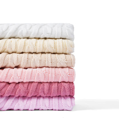 Cable Knit Skirts in Cream